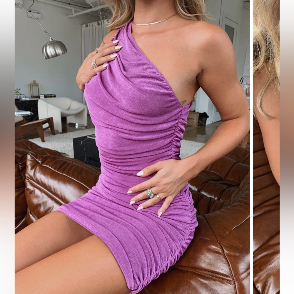 Lipness goddess purple dress